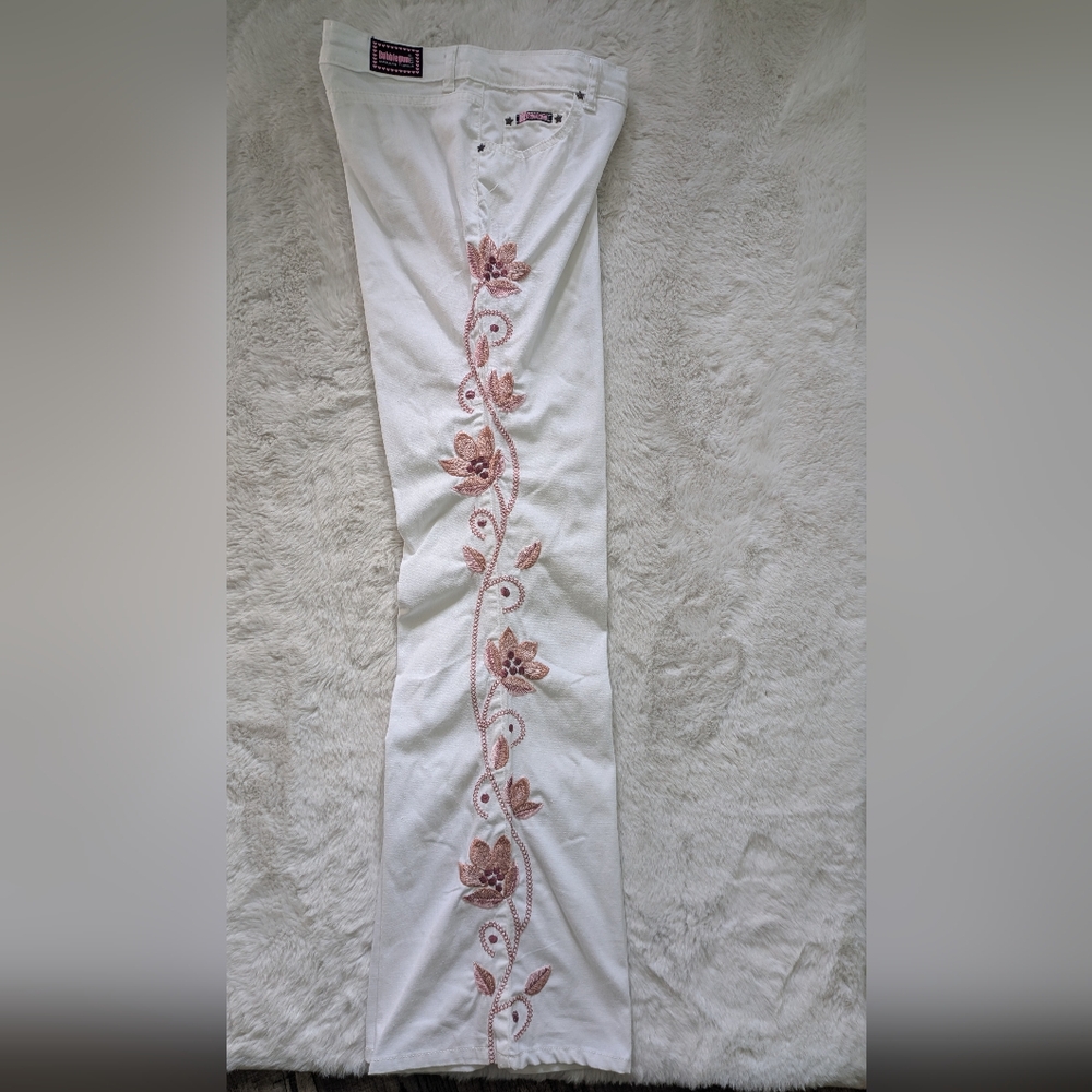 Bubblegum Y2K Embroidered Flare Leg Jeans - Picture 5 of 16